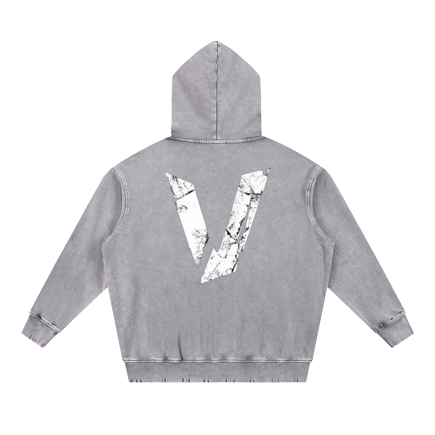 Snow Wash Hand-Frayed Heavyweight  Hoodie