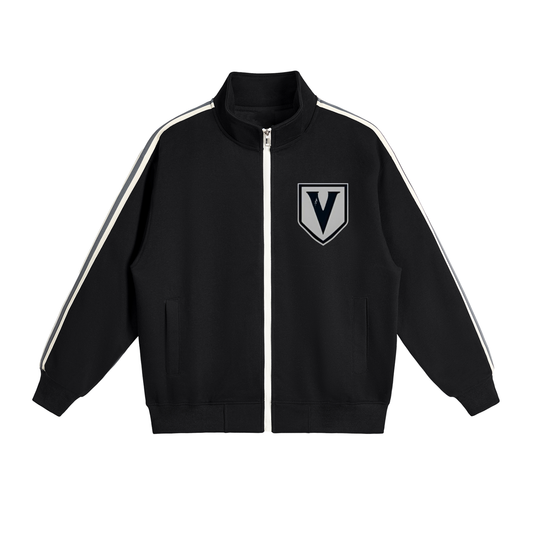 Contrast Side-Stripe Stand Collar  Jacket