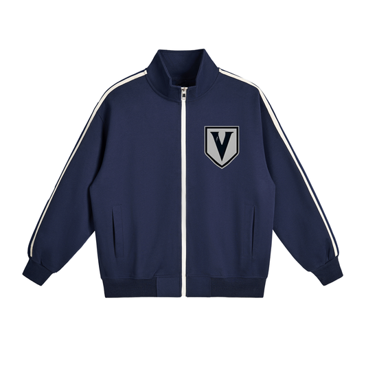 Contrast Side-Stripe Stand Collar  Jacket